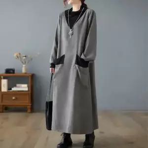 니트 치마 원피스 여친 가을 슬림핏 데이트룩 빅 무릎 사이즈 반폴라 가운 포켓 SPO마켓3