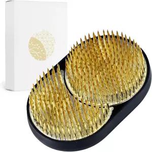 와자쿠라 태양과 달 이케바나 켄잔 일본산 꽃꽂이용 핀 개구리 일본 꽃꽂이 - 3-3/4인치 x2-1/4 황동