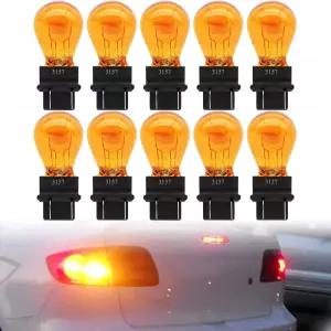 KEVWR 10피스 3157 전구 미니어처 미니 자동차 브레이크 라이트 턴 시그널 사이드 마커 테일 표준 교체
