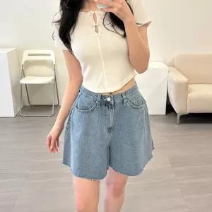 [다잇템]여자 숏데님 넓은 컷오프 귀여운 청반바지 (36294960A)