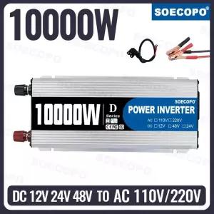 차량용인버터 SOECOPO 10000W 파워 인버터 12V24V48V~110V220V 차량용 전압 변환기 캠핑용 어댑터