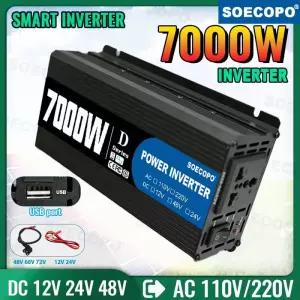 차량용인버터 7000W 인버터 12V24V48V 배터리 - 220V110V AC 태양광 방염 클램프 허리케인 대비 농장용