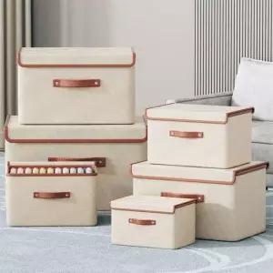 [생활] 플랩 커버 다양한 공간 수납 옥스퍼드 대형 수납함