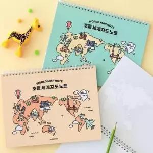 [문구/오피스] 세계지도 노트 초등학생 공책 학습용 필기공책