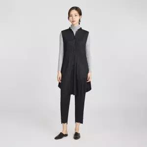 [신세계라이브쇼핑][플리츠미] 차이나 카라 슬림 롱 베스트_EPVTS124001