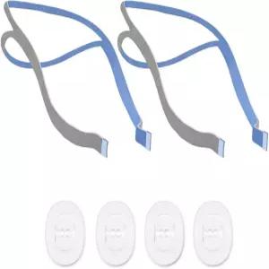 ResMed Airfit P10 비강 베개 마스크 홀더용 이두올라 교체 헤드기어 스트랩 2개와 조절 클립 4개 포함