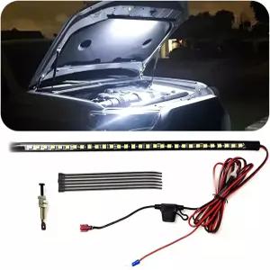 HIPOPY 자동차 LED 작업 조명 키트 12V 언더 후드 검사 자동 온/오프 언더후드 방수 IP67 자가 접착 바는