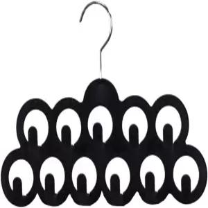 옷장용 벨벳 스카프 수납 정리함 (3팩) 블랙 홈 베이직 및 넥타이용 홀더 벨트와 주얼리에 유용한 슬림