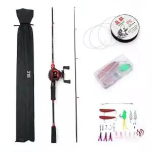 고피싱 베이트 릴+루어+낚싯대세트 1.6m 우핸들 입문용릴낚싯대
