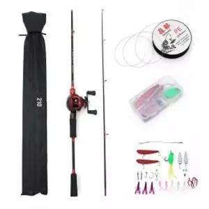 고피싱 베이트 릴+루어+낚싯대세트 2.1m 우핸들 입문용릴낚싯대