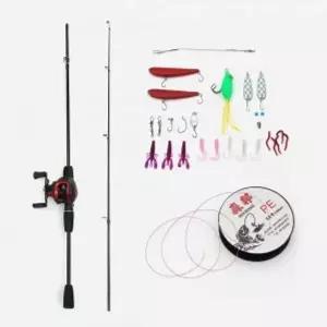 굿캐스팅 베이트 릴+루어+낚싯대세트 2.1m 좌핸들 입문용릴낚싯대