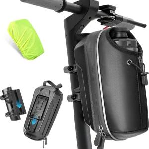 GXCROR 전기 스쿠터 가방 2L 대용량 방수 전면 걸이 보관 휴대용 핸들바 휴대폰 병 충전 도구