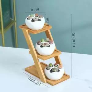 선반 다육이 화분 정리대 대나무 수납 진열대 미니