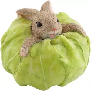 양배추 동상에 갇힌 탑 컬렉션 미니어처 요정 정원과 테라리움 토끼