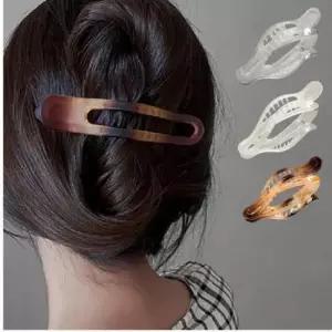 집게핀 올림머리 반묶음 포니테일 반투명 헤어 머리핀