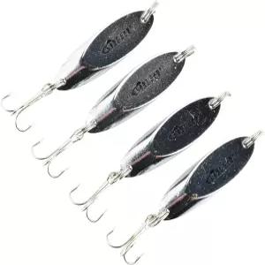 라스트 캐스트 태클 1/8-2온스 / 3.5g-60g 실버 크롬 주물 스푼 낚시 루어 지그 - 4팩