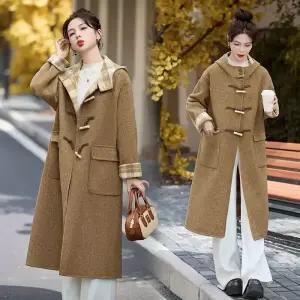 모직 하프 코트 점퍼 여성패션 캐시미어 리버시블 가을겨울 체크 후드 야구 DL4