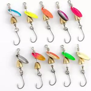 닥터피쉬 10팩 낚시 스피너 인라인 유인 싱글 훅 송어 미끼 키트 베이스 크래피 연어 팬피쉬 월레이 담수