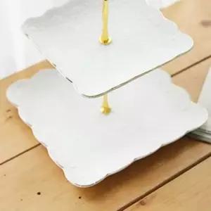 [퍼니메이커]2단 케이크 스탠드(골드) 디저트 트레이 접시 홈파티 케이크스탠드 2단케이크스탠드 케이크접