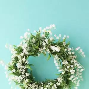 [RIZPICK]조화리스 은방울 벽걸이 장식 가렌더 꽃 리스