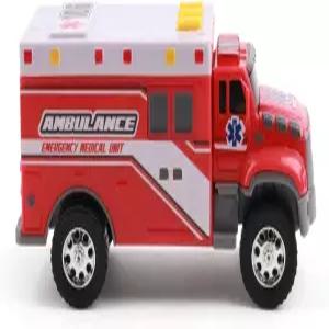 마이티 플릿 터프 미니 5인치 캡 앰뷸런스 장난감 조명과 사운드 사실적인 디자인 및 배터리 포함 - 3세+