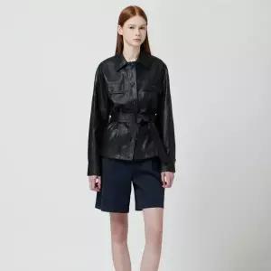 [롯데백화점]씨씨콜렉트 벨티드 페이크 레더 자켓_C254PSF511