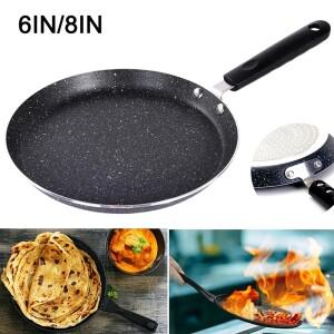 논스틱 플랫 프라이팬 얕은 가장자리 평평한 바닥 오믈렛 팬 방열 손잡이 스테이크 피자 요리 도구