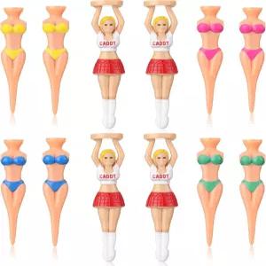 Zomiboo 12피스 퍼니 골프 티 비키니 여성용 컬러풀 플라스틱 남성 트레이닝 생일 선물용 액세서리