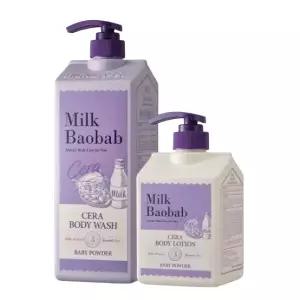 밀크바오밥 세라 바디워시 1200ml+바디로션 600ml 베이비파우더