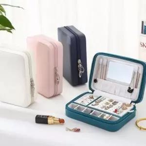 ( )휴대용 가죽 액세서리 보관함 여행용 액세서리 보관함 피어싱 보석함 이어링