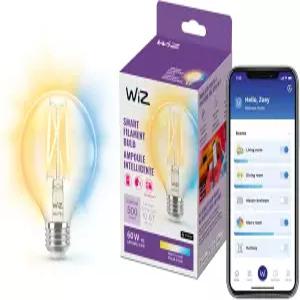 WiZ 커넥티드 60W G25 튜닝 가능한 화이트 필라멘트 스마트 전구 - E26 LED 음성 또는 앱으로 제어 +