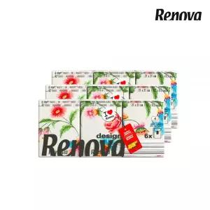 레노바 휴대용 티슈 여행용 베리로즈 포켓 4겹 6팩 3세트 MNA