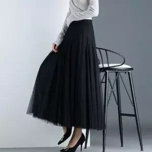 [하프클럽/셀러허브_여성트랜드패션]망사 쉬폰 롱 샤스커트 치마