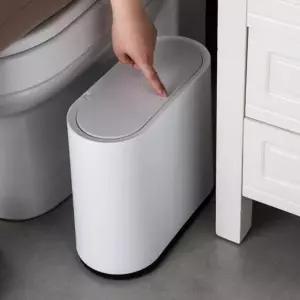( )잔솔 원터치 쓰레기통 10L 화장실 욕실 사무실 슬림