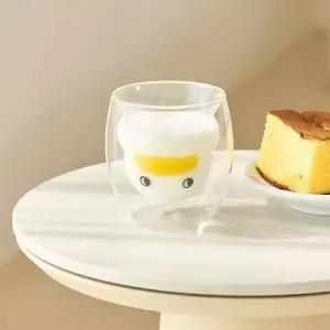 ( )캐릭터 이중 유리컵 내열 유리아이스 컵 홈카페 에이드 잔 캐릭터 주방 식기