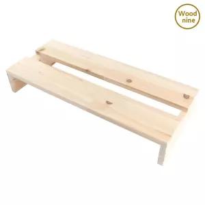 우드나인 원목 삼나무 모니터받침대 1단 슬림형대 모니터대 선반 거치대 노트북 컴퓨터 수납정리함 데스크