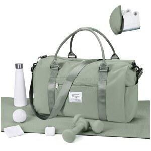 신발장이 있는 여성용 짐 가방 스포츠 더플 용품 여행 토트백 작은 캐리 위켄더 오버 백 운동 댄스백 병원 홀덤 그레이 그린