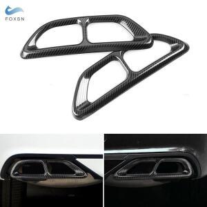 혼다 어코드 자동차 테일 머플러 배기 파이프 출력 커버, 카본 스타일 액세서리 트림, 10 2018-2021 스테인