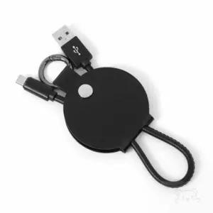 ASSHOP 5핀 열쇠고리 가죽 충전케이블 블랙 다용도충전케이블