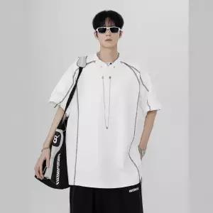 샤오원샵 남성용 하계 티 반팔 키작남 반팔티 라운드넥 목걸이 하이탑 옷 꾹1