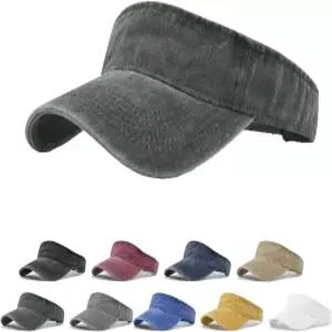 유메노 빈티지 스포츠 선바이저 모자 여성용 남성용 조절 가능한 플레인 워싱 코튼 빈 상의 야구
