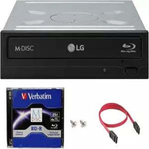 LG WH16NS40 16X 블루레이 BDXL DVD CD 내부 버너 드라이브 번들 무료 25GB M-DISC BD + SATA 케이블 장착