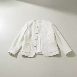 바로출고 던스트 UNI OVERSIZED COLLARLESS TWEED JACKET IVORY_UDJA5A109CR 1301923