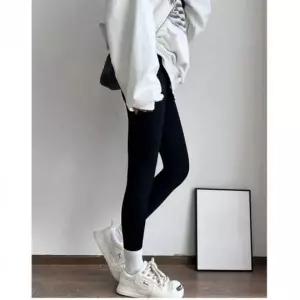 여성용 쫀쫀한 스판 검정 긴바지 트레이닝 팬츠 편한 레깅스