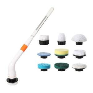 무선 전기 클리너 브러시 IPX8 방수 욕실 주방 바닥 청소 브러시 교체 가능한 헤드 조절 연장 핸들 강력한 클리닝