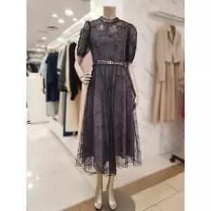 미니멈 세이브존01 시스루 셔링 플레어 원피스 MYBAWO5150