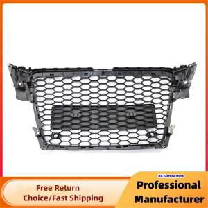 아우디 A4 B8 2008-2012 업그레이드 스타일 앞 범퍼 그릴 광택 블랙 커버 용 벌집 메쉬