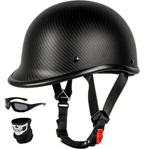 예스모터 K2DZP 하프 헬멧 로우 프로파일 빈티지 비니 u2013 경량 오픈 페이스 해골 캡-DOT 승인