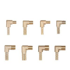 M5 M6 M8 M10 메트릭 수나사 x 4 5 6 8 10mm 호스 바브 엘보 90도 황동 파이프 피팅 커넥터 가정용 정원용