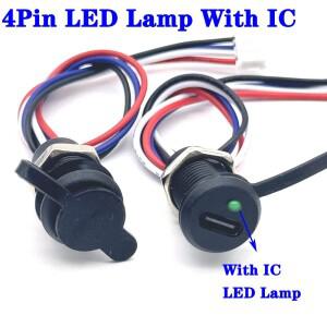 너트 스냅 잠금 플레이트 TYPE-C 암 방수 커넥터 잭, IC USB C 고전류 충전 소켓, 4 핀 LED 램프